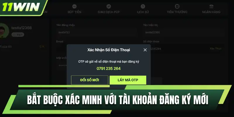 Bắt buộc xác minh với tài khoản đăng ký mới